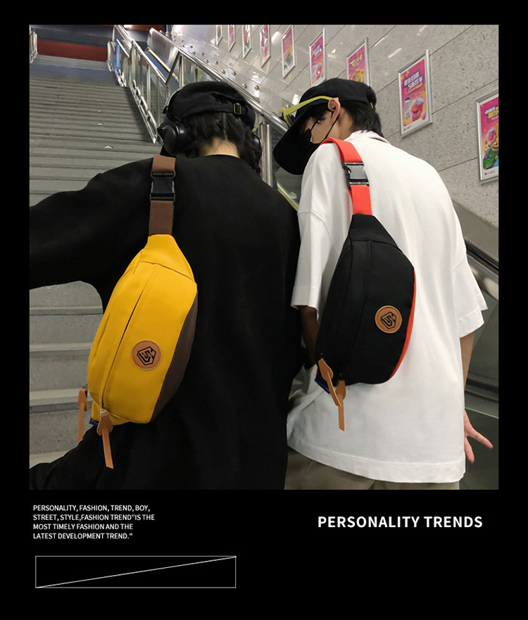 Simple and sporty trendy brand chest bags for both men and women, student waist bags, large-capacity niche single-shoulder bags, crossbody bags for women undefined
