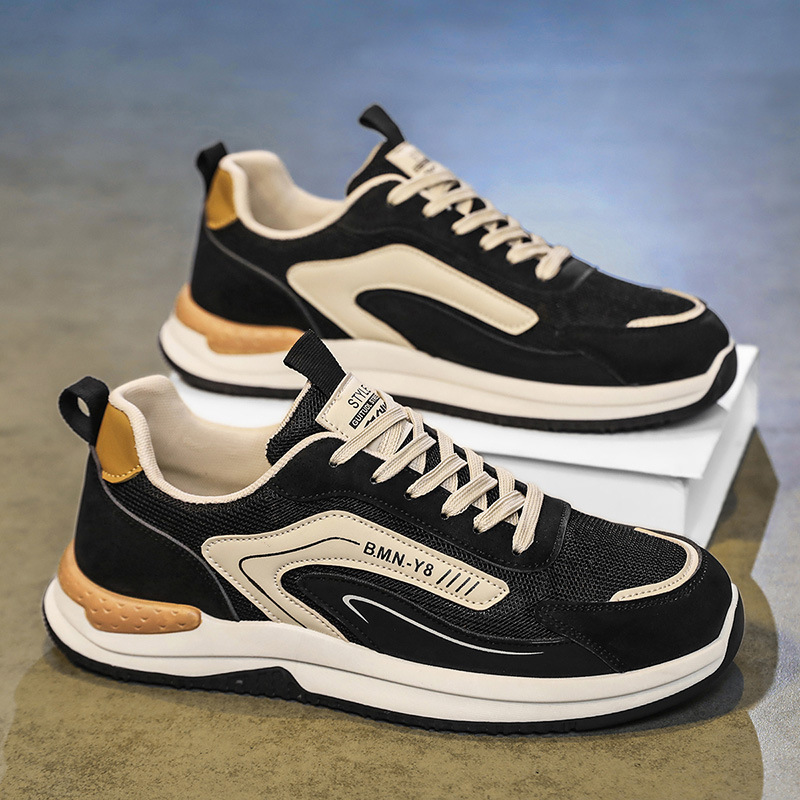 2026 verano nuevos zapatos deportivos de hombre con suela gruesa aumentada, zapatos de malla versátiles, zapatos de correr transpirables, zapatos casuales