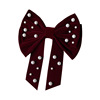 Evening dress for bride, retro burgundy hair accessory, hairgrip with bow, advanced wedding dress, high-quality style