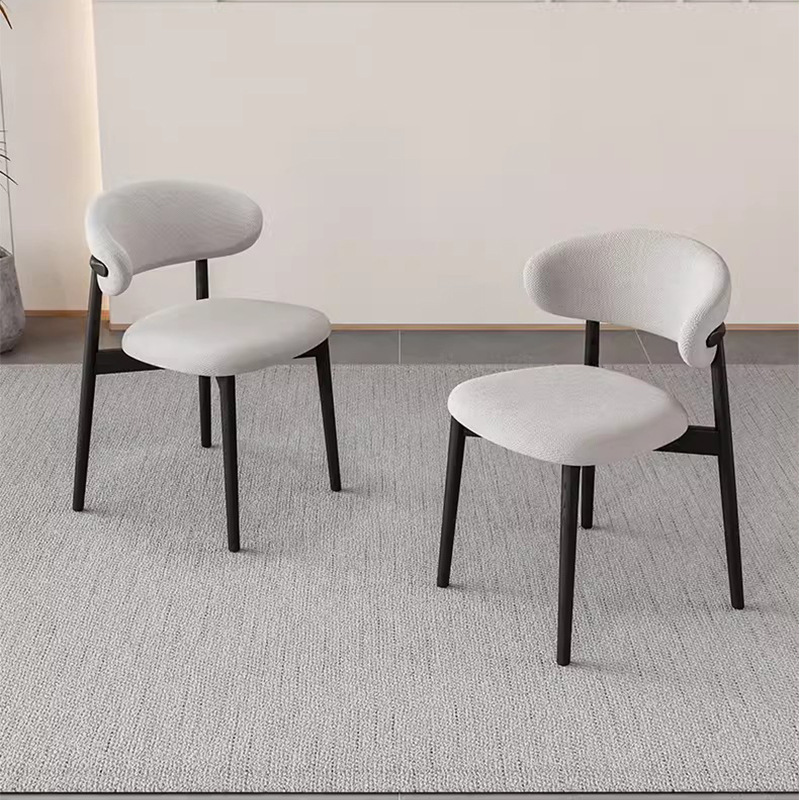 Modern minimalist solid wood dining chair Nordic light luxury designer fabric chair living room back chair home restaurant book chair