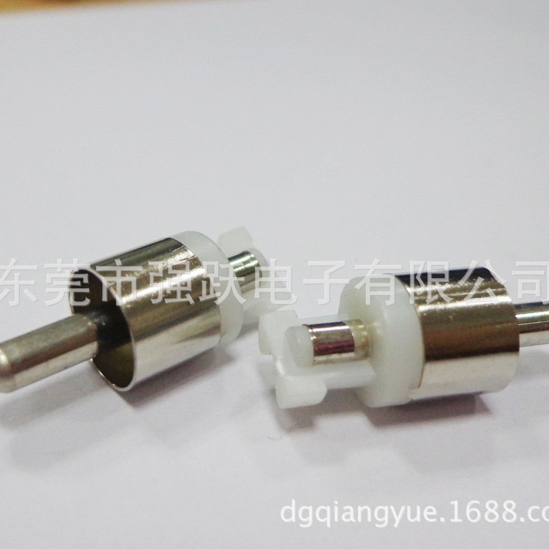 专厂供应视频插头高张力白胶镀镍RCA公头