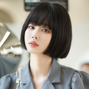 Manufacturer Wholesale Wig for Women with Short Hair, Full Headgear for Women, Full Bob, Straight Hair, Age Reduction, Natural Simulation, Chemical Fiber Hair