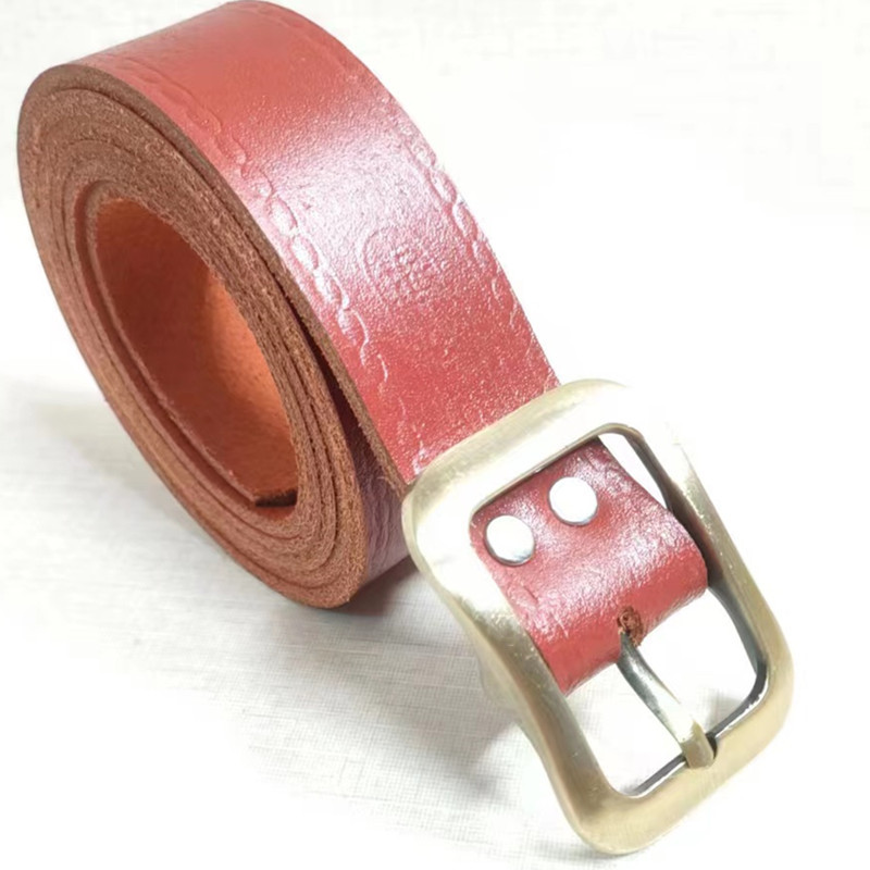 3.5 copper buckle + 3.2 cm brown cowhide 110~135CM