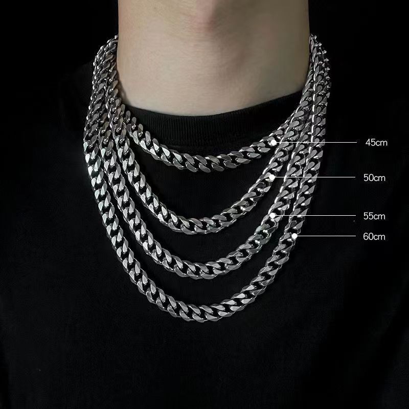 Nou NK Titan Steel Cuban Lustruire Colier Bărbați și Femei Claviculă Lanț Hip Hop Minimalist Bijuterii Accesorii_voghion.com