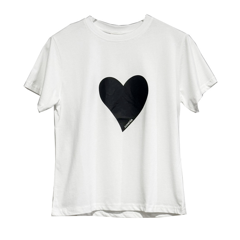 Camiseta de manga corta para niñas verano Nuevo 2023 estilo occidental de moda algodón medio y grande tops para niños camiseta suelta para niños blanco