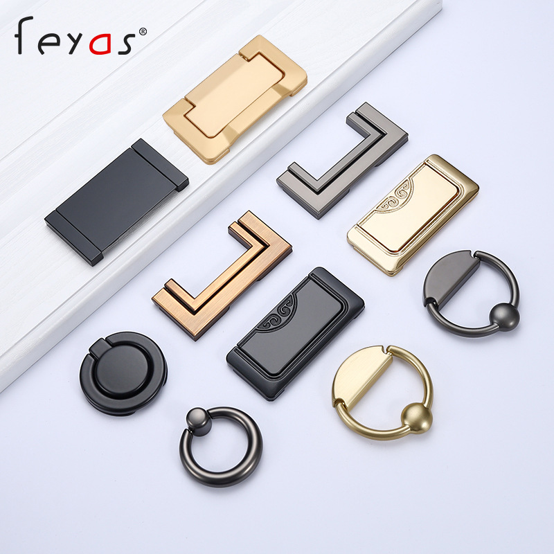 Modern minimalist invisible push-to-open handle for cabinets, drawers, wardrobe doors, and rings