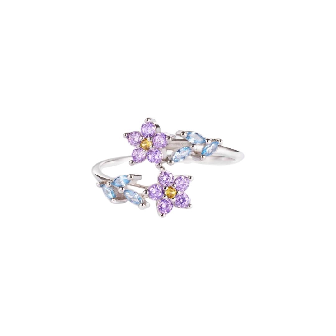 Designer Ring Blumen Und Blatt Design Schlichter Offener Ring_voghion.com