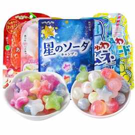 日本进口扇雀饴星星糖什锦水果糖苏打汽水白桃草莓味糖果结婚喜糖