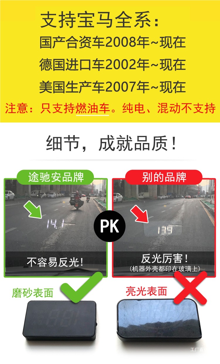 Bmw Full Series Dedicated Hud Head-Up Display Vehicle Speed Car Projection 123 Series 45 Series 67X1X2X3X4 Peihui