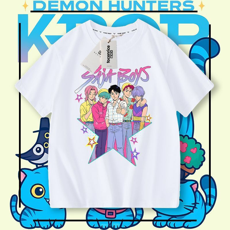 亚马逊猎魔女团KPop Demon Hunters圆领短袖T恤二次元儿童上衣