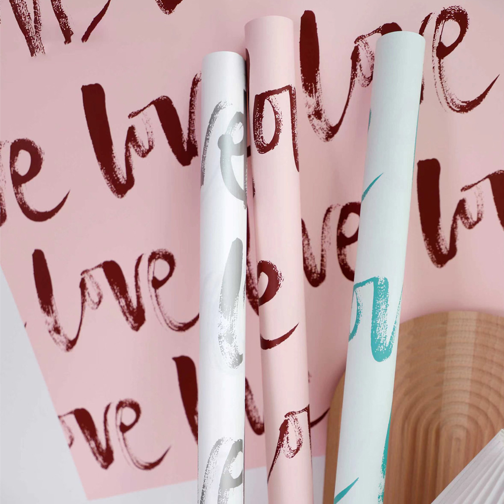 Li Zhi Ran Qixi Día de San Valentín nuevo amor impermeable flor embalaje de papel de paquete de flores papel de pluma