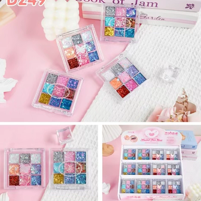 Покрытие ногтей с sequins, гелем, тени для век