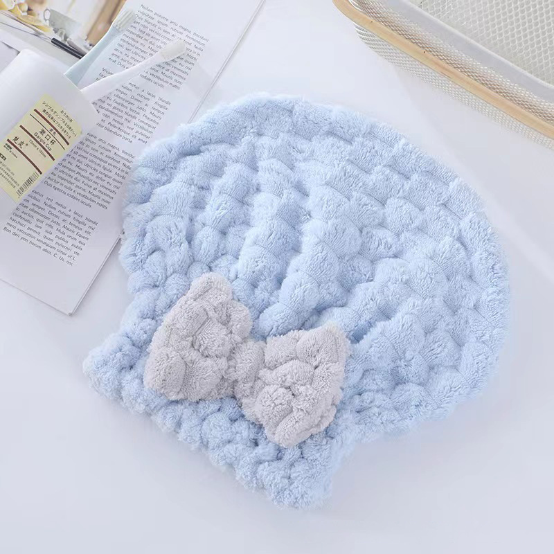 Sombrero de cabello seco de lana de coral damas arco gorro princesa engrosado absorción de agua niñas limpieza de cabello toallas de cuidado del cabello al por mayor image 14