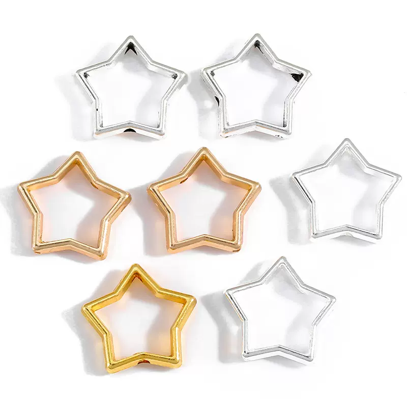 DIY饰品配件五角星边框双孔包珠 手链项链套珠隔珠配饰材料R234