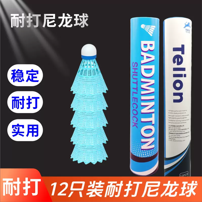特莱恩正品尼龙耐打羽毛球室内外比赛训练球稳定飞行训练球超耐打
