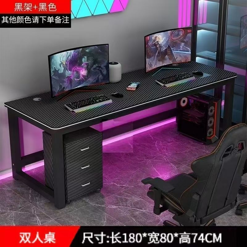 ファントムブラックウォリアーゲーミングテーブル、通し穴付き、シンプルでモダンなコンピューターテーブル、ホームレンタルルーム、寝室、オフィステーブル|undefined