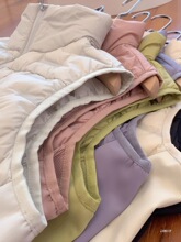 2025秋冬新款轻薄羽绒服女时尚休闲无缝保暖马甲米白色黑色