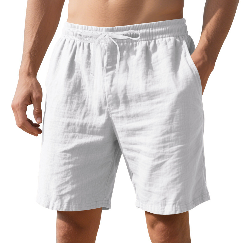 유럽과 미국의 아마존 여름 남성 반바지 아마존 린넨 얇은 해변 캐주얼 루즈한 5부 반바지 남성용