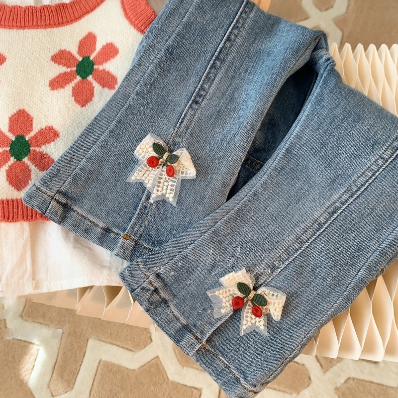 Jeans para niñas primavera y otoño 2026 jeans delgados para niñas jeans elásticos para niñas image 2