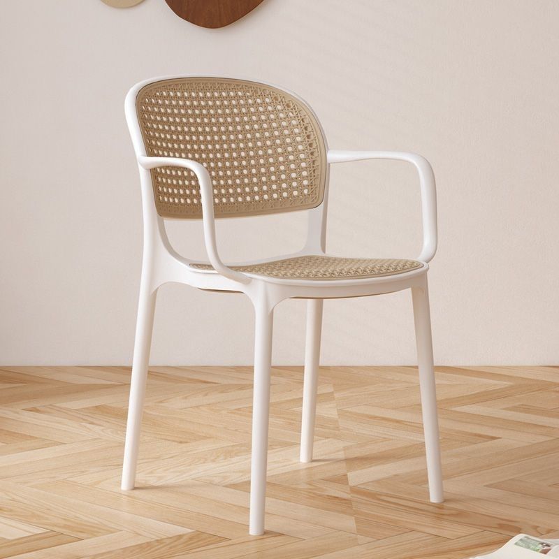 Plastic Rattan Chair Italian Ins Simple Style Stool Home Thickeneded Dining Chair Breathable and Comfortable Commercial Backrest Chair