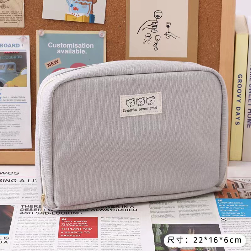 Big capacious universal pencil case for students, storage system, high quality cosmetic bag, primary and secondary school, classification