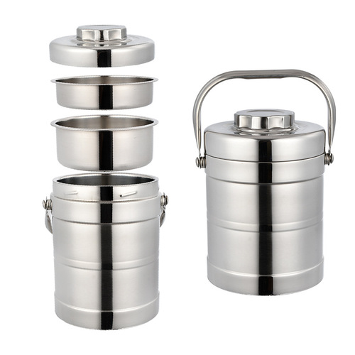 Thermal lunch box for students and office workers, vacuum insulated stainless steel food container, thermos rice bucket