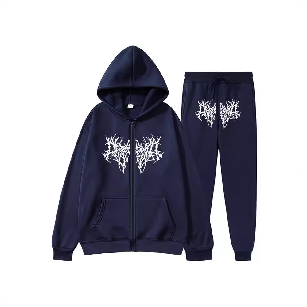 Abbigliamento maschile nuovo uomo felpa con cerniera felpa con cappuccio tuta sportiva autunno e inverno marchio stampato casual tuta felpa_voghion.com