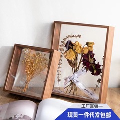 ドライフラワーフォトフレーム置き台両面中空透明展示フレーム掛け壁diy標本立体装花収納フレーム