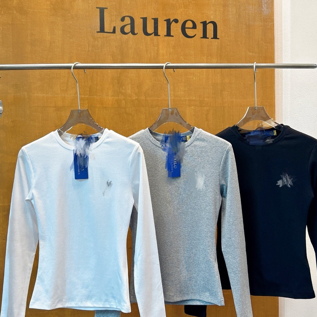 Little Horse Embroidery Ruffle Autumn New Women's Round Neck Long Sleeve Slim Fit Versatile Casual Base Shirt Top for Layering