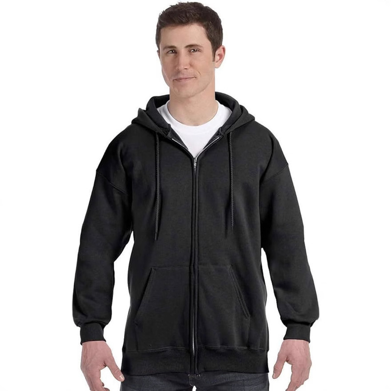 Foreign Trade Fleece-Lined Cotton Hooded Sweatshirt, Solid Color, Zipper, Long Sleeves, Simple Men's Casual Wool, Thickened for Warmth in Winter Foreign Trade Fleece-Lined Cotton Hooded Sweatshirt, Solid Color, Zipper, Long Sleeves, Simple Men's Casual Wool, Thickened for Warmth in Winter