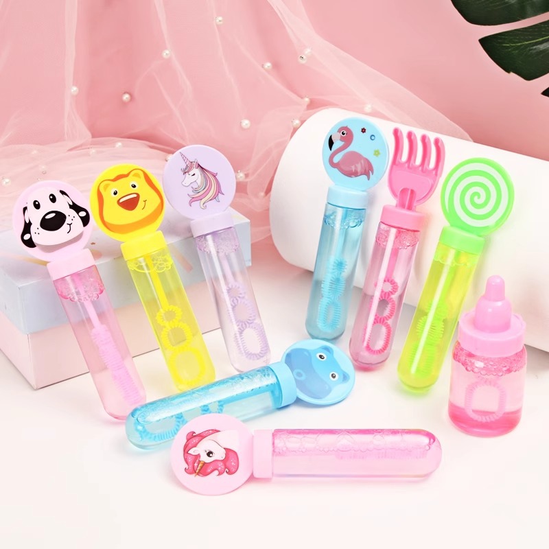 Juguete de burbujas de dibujos animados, mini, portátil, pequeño, para hacer burbujas, juguete de verano, muy vendido, divertido, para niños, para jugar al aire libre.