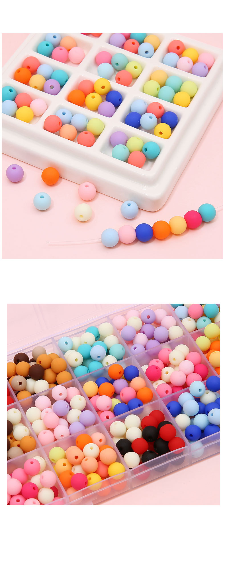 30pcs Diameter 8mm 1mm Arylic Round Beads display picture 1