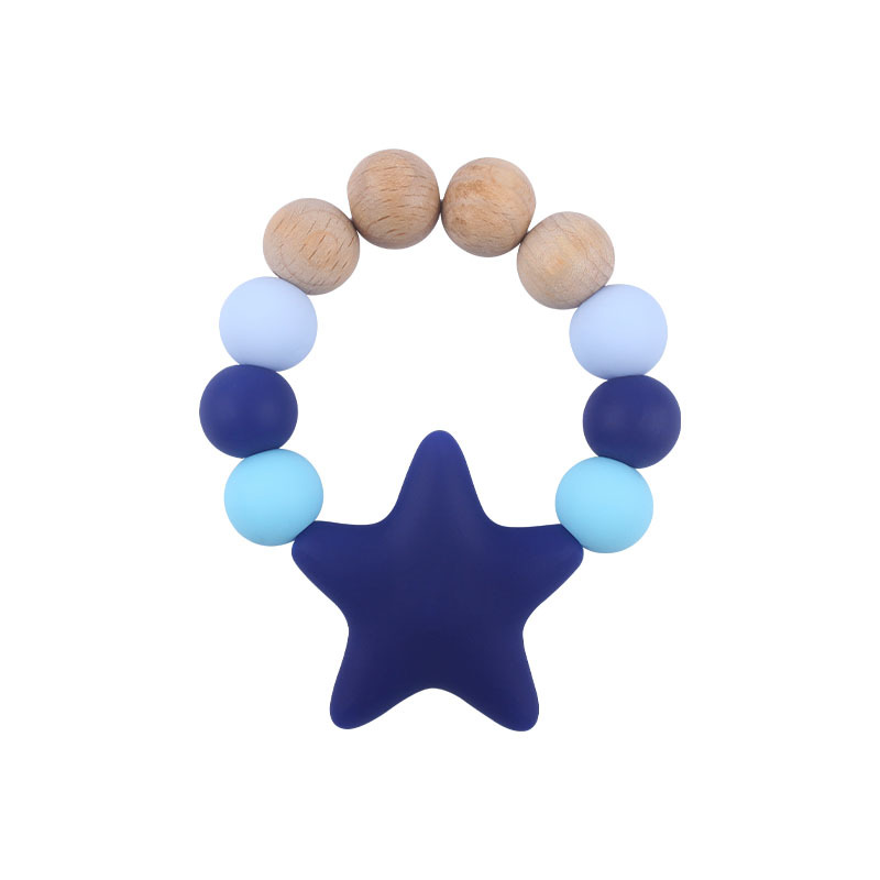 Suministros para bebés Beads DIY juguete mordedor silicona calmante Big Star mordedura pegamento bebé teether stick teether