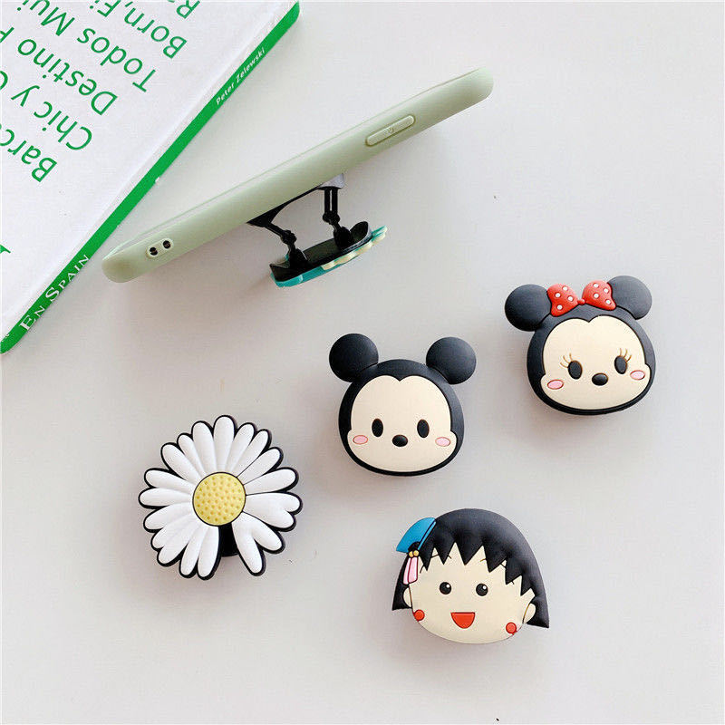 Aplicable a Apple Huawei vivo Android perezoso telescópico plegable teléfono móvil soporte anillo hebilla lindo puesto de dibujos animados