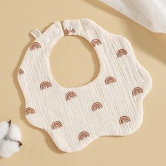 六層紗布花瓣圍嘴純棉寶寶口水巾新生兒圍兜嬰兒防吐奶巾母嬰用品