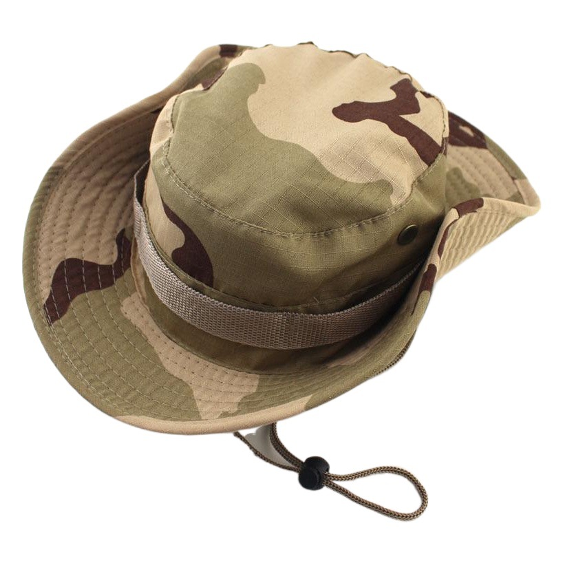 Cross-Border Supplier Outdoor Camping Camouflage Hat Fishing Hat Travel Fisherman Hat Beanie Hat Men and Women Sun Protection Hat