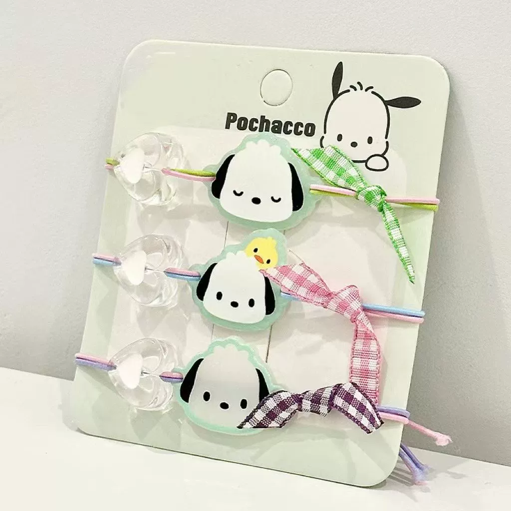Sanrio любовь волосы кружок три установки Kuro Mi Jade Gou Dog милый резиновый ремень для волос украшение веревка женская шариковая головка