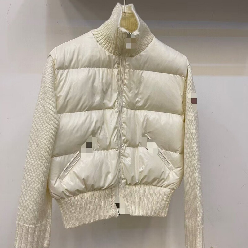 2025 Winter Women's Fake Two-Piece Stand Collar Casual down Jacket Velvet Goose down Jacket Short Thickened and Warm