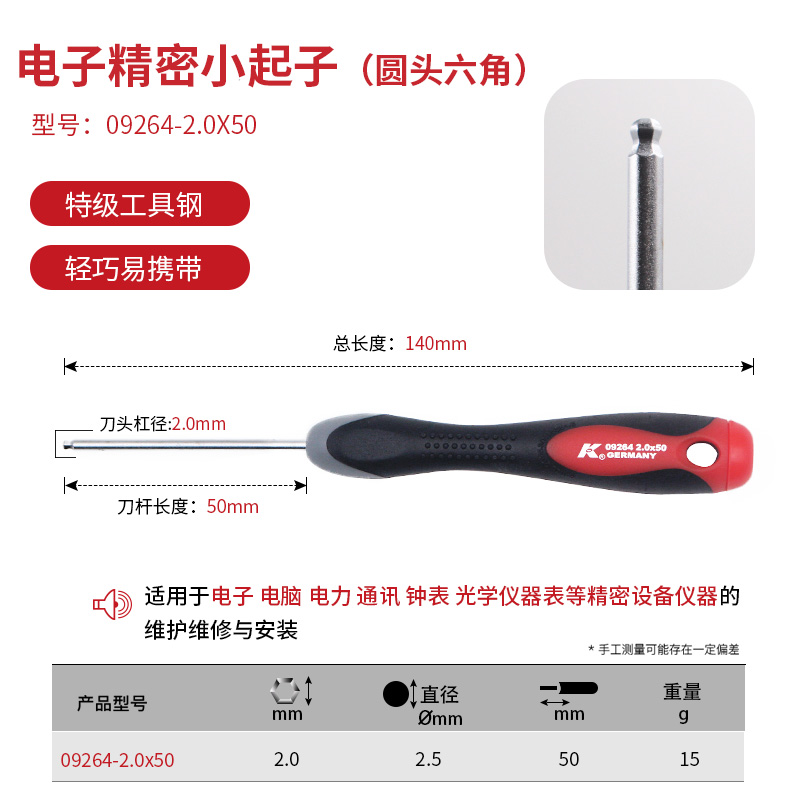 Cabeza Redonda hexagonal (2,0 * 50 mm) 09264