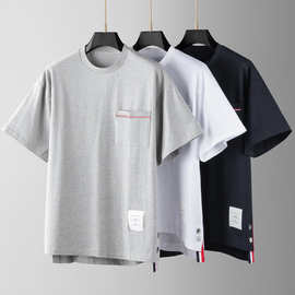 OS胸前口袋圆领短袖