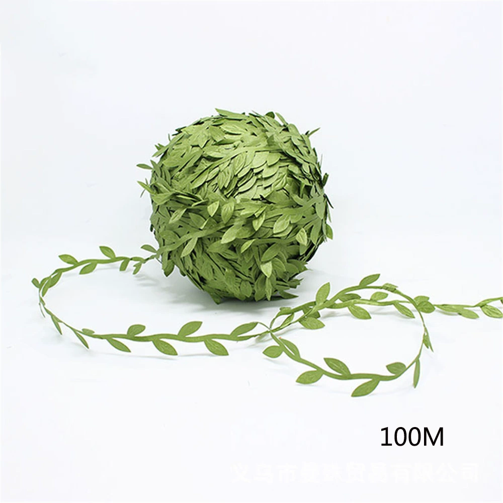 Spot supply Simulation Green Leaf Ring Flower Ring Weaving Accessories File Leaf Decoration Vine DIY Flower Ring Material