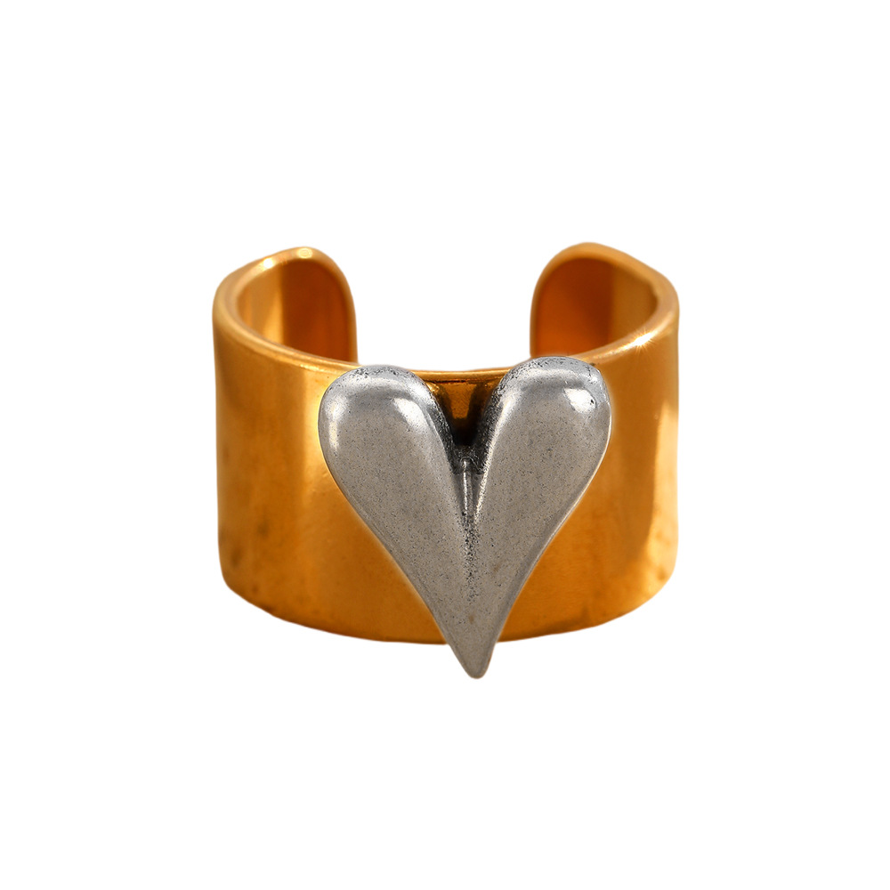 European And American Style Ring Simple Fashion Love Contrast Color