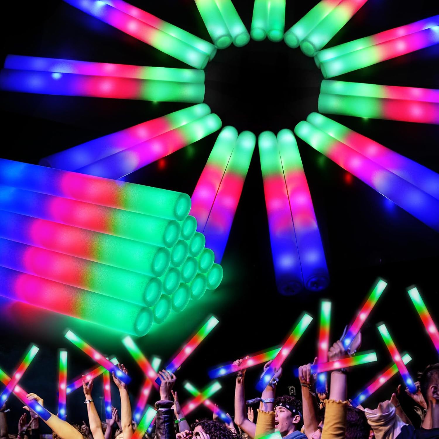 electronic colorful sponge big light stick from foam