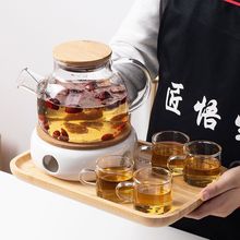 轻奢下午茶花茶壶蜡烛煮茶耐高温美容院花草茶具玻璃水果茶壶套装