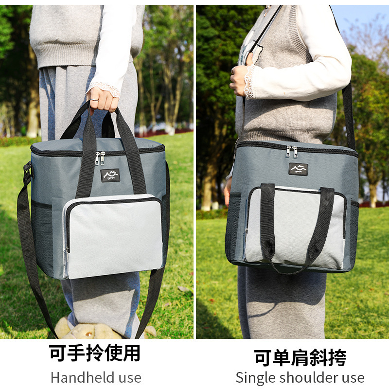 2025 bolsa de almuerzo Oxford tela de aluminio gruesa bolsa de picnic al aire libre bolsa de hielo de gran capacidad caja de almuerzo bolsa de aislamiento al por mayor