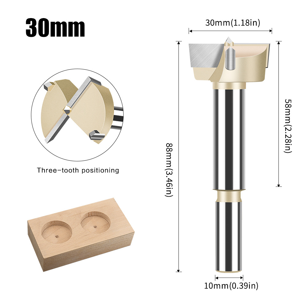 Abridor de agujero para trabajar la madera taladro alargado redondo de plástico taladro de puerta de madera perforación de madera agujero de apertura dispositivo de excavación