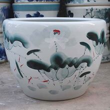 睡莲花盆青花瓷碗莲荷花花盆水缸种铁树发财树花盆庭院特大陶瓷缸