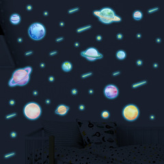 外貿九大行星夜光貼太空星球熒光貼紙冰箱貼幼兒園裝飾畫批發自粘