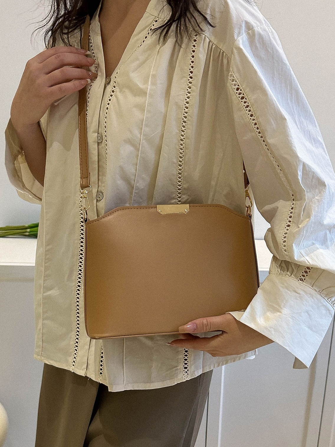 Nuevo 2024, bandolera/bolso de hombro, gran capacidad, bolso pequeño, bolso tipo concha, retro, minimalista, transfronterizo