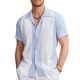 Men's shirt pattern printed lapel summer striped short sleeve Hawaiian daily vacation breathable casual comfort